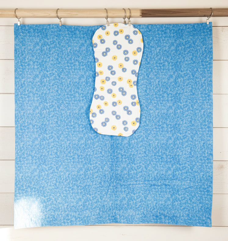 Cozy Blue Checkered Baby Blanket & Changing Set with Coordinating Teddy Bear