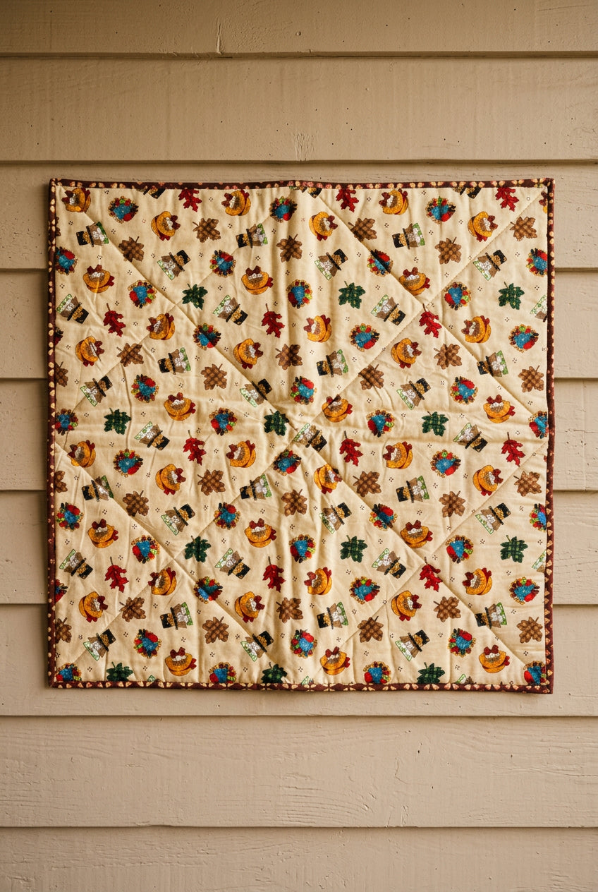 Handmade Quilted Thanksgiving Wall Hanging | Autumn Patchwork