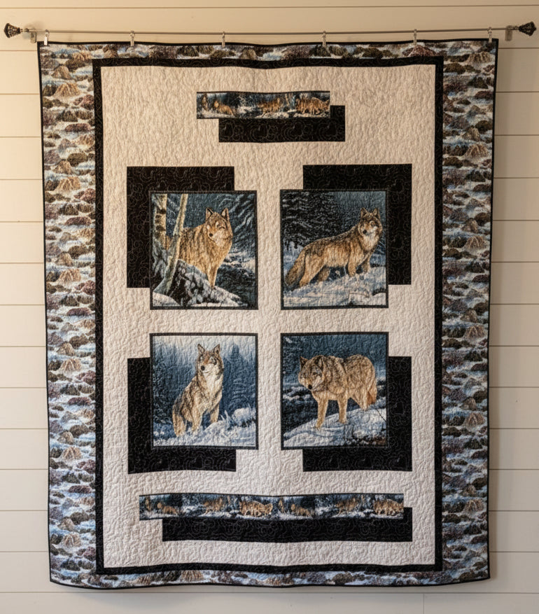 Spirit of the Wilderness Wolf Quilt