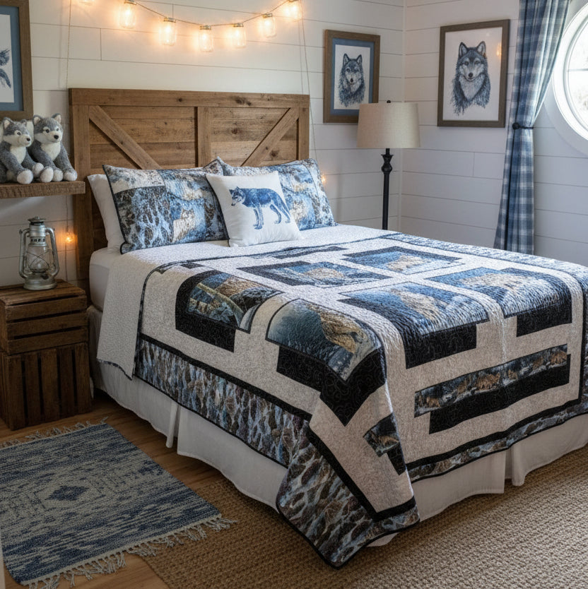 Spirit of the Wilderness Wolf Quilt