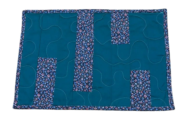 Handmade Blue Patchwork Placemats – Set of 6