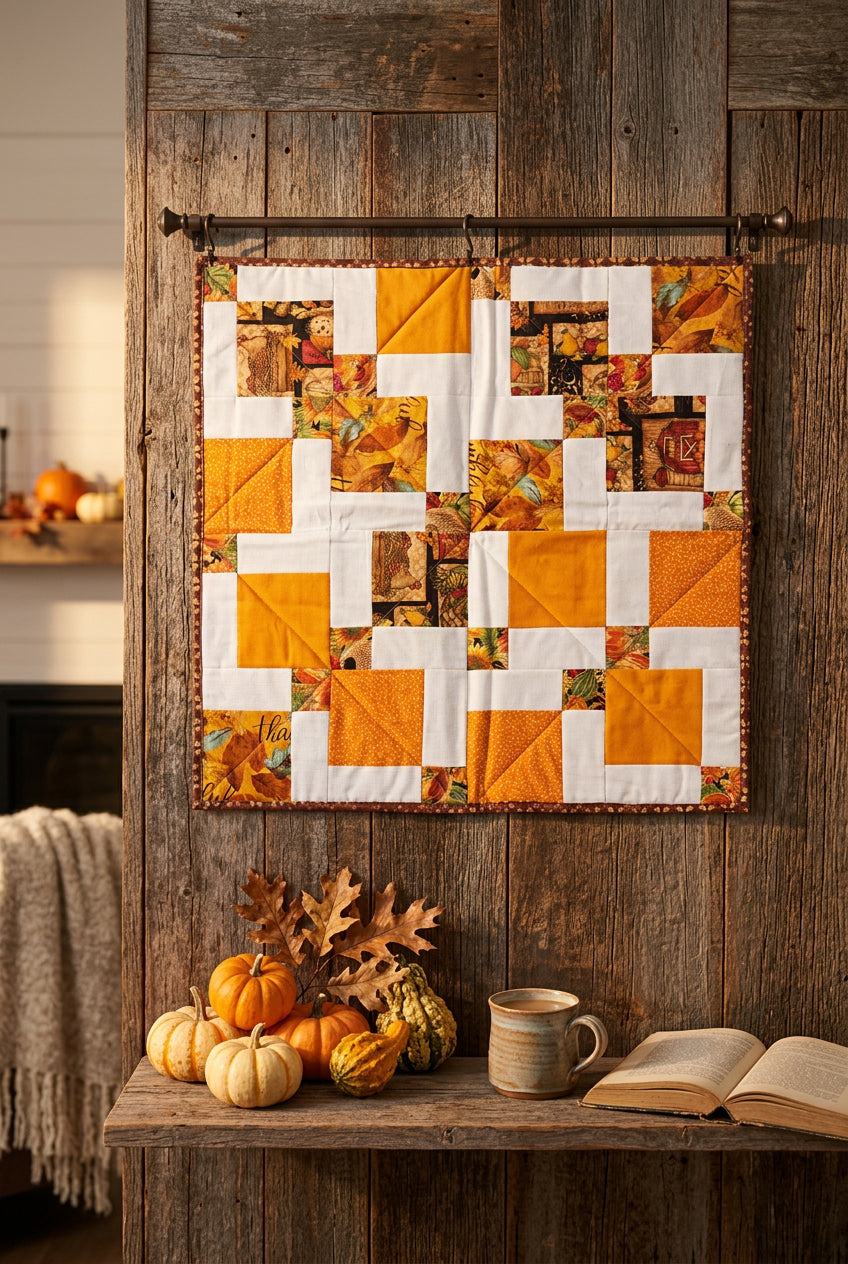 Handmade Quilted Thanksgiving Wall Hanging | Autumn Patchwork