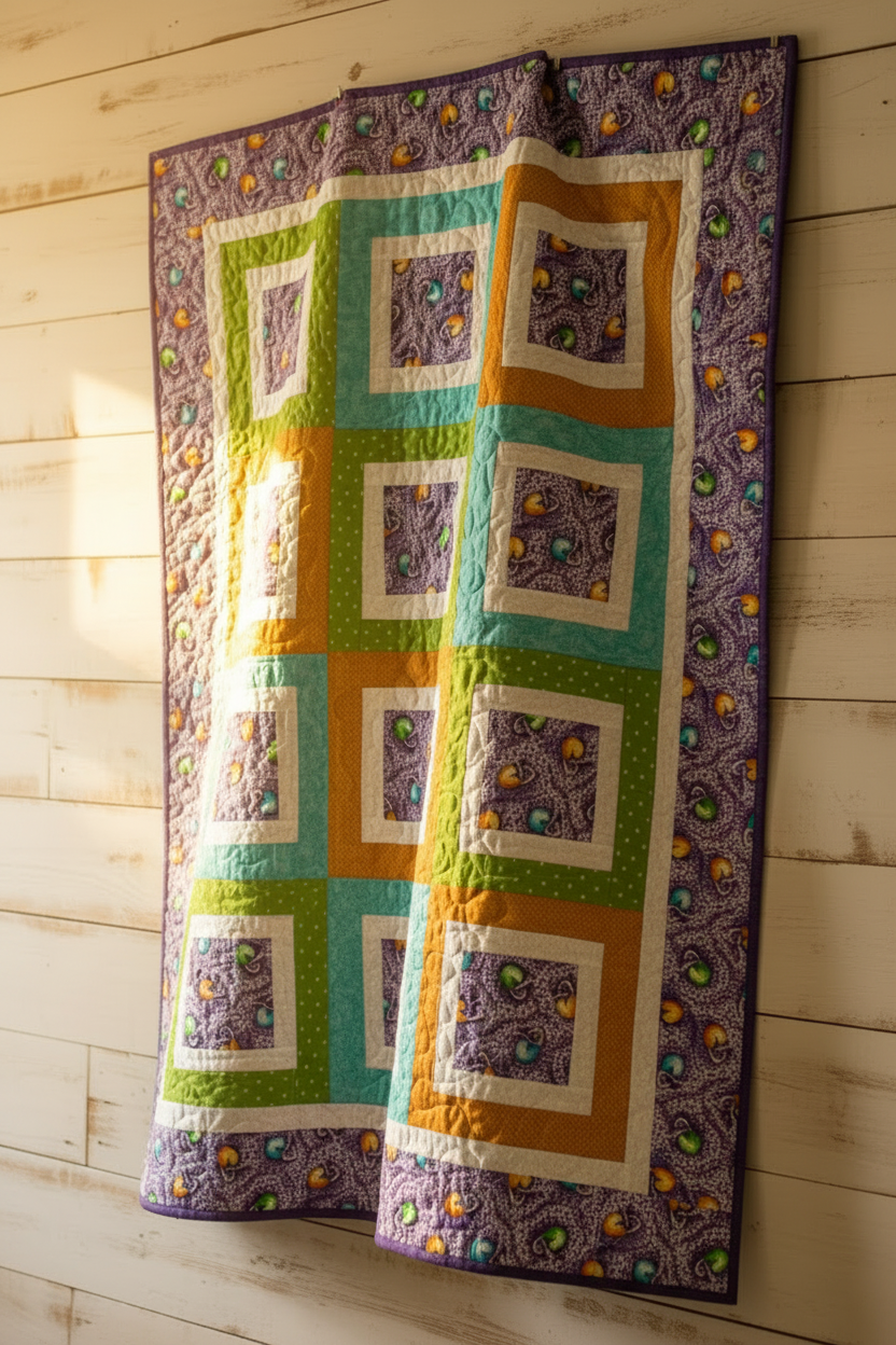 Purple Window Garden Toddler Quilt