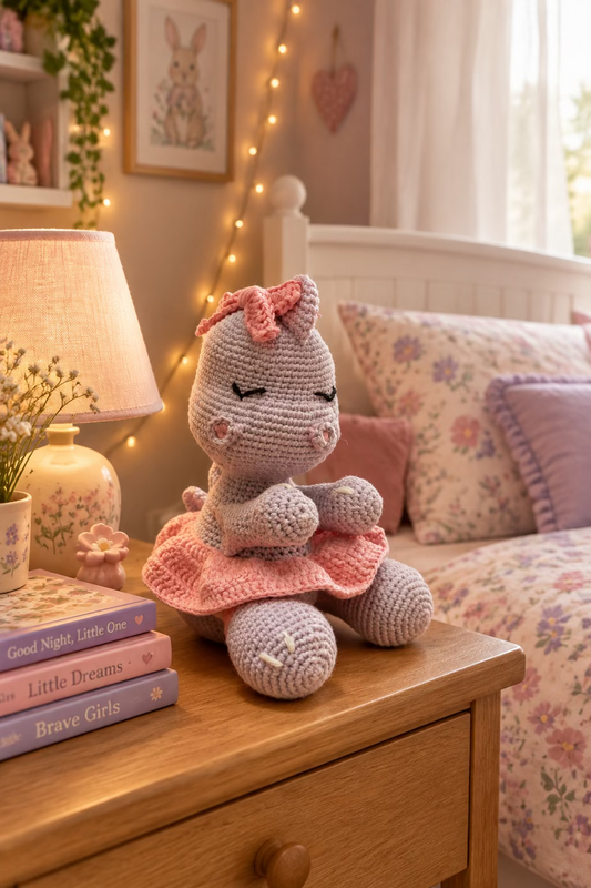 Hand-Crocheted Pink & Purple Dinosaur