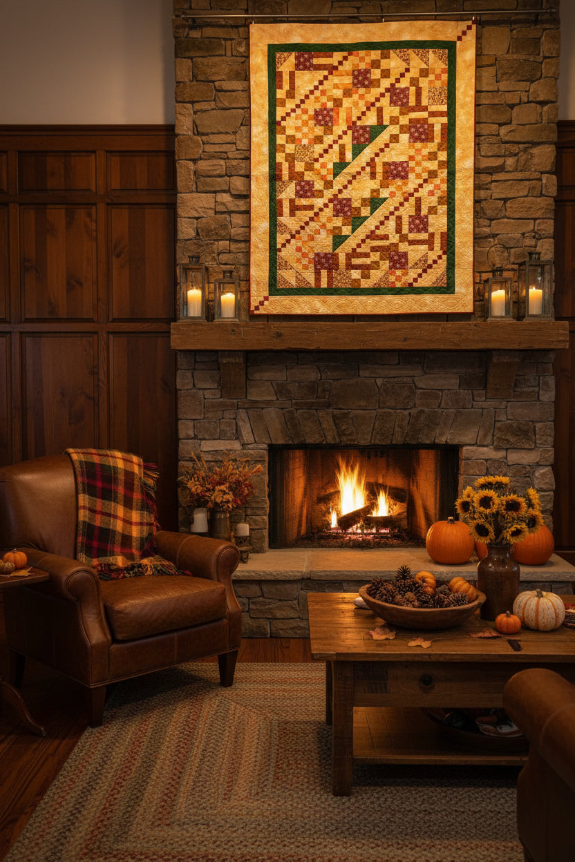 Handmade Autumn Pathways Quilt