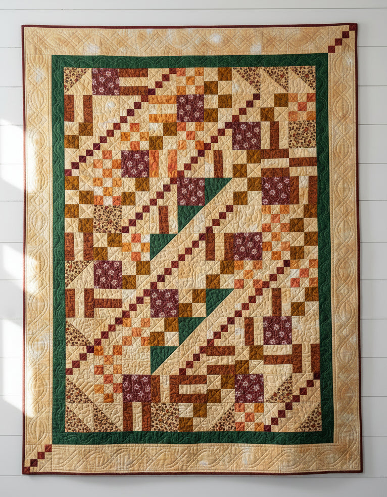 Handmade Autumn Pathways Quilt