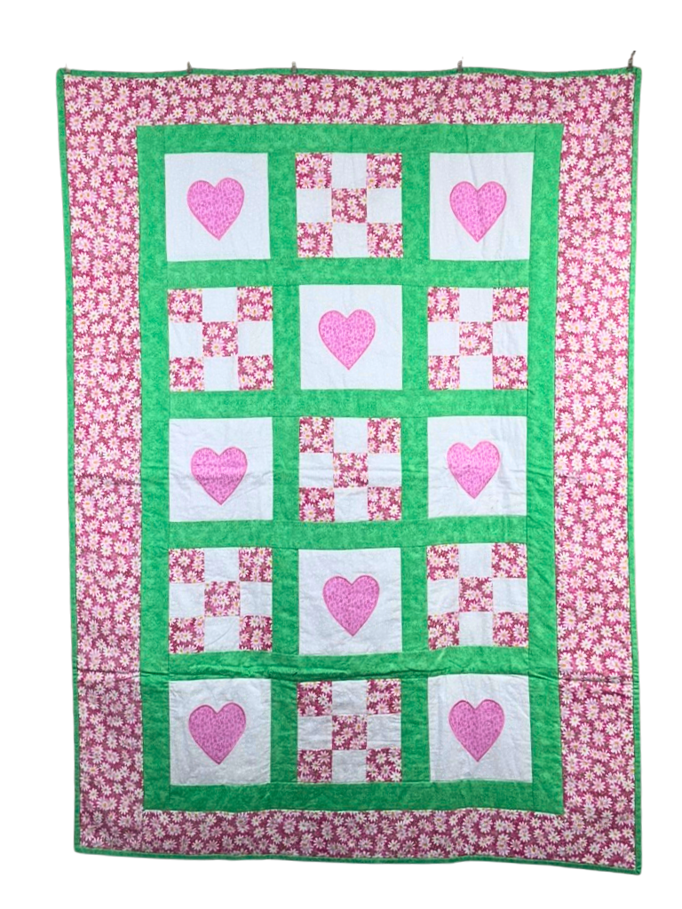 Handmade Baby Girl Gift Set – Bear Theme Nursery Set with Quilt, Basket & Crochet Teddy