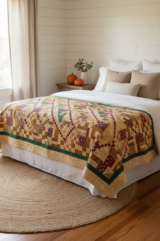 Handmade Autumn Pathways Quilt
